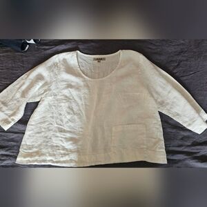 Flax - White Boxy Oversized Pullover